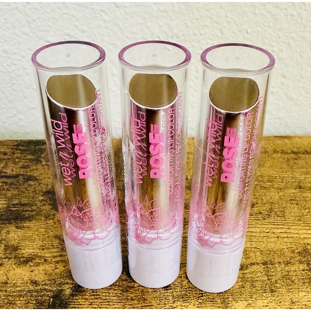 Lot of 3 Wet N Wild Rose Comforting Lip Color, Pecan Glaze Sealed
